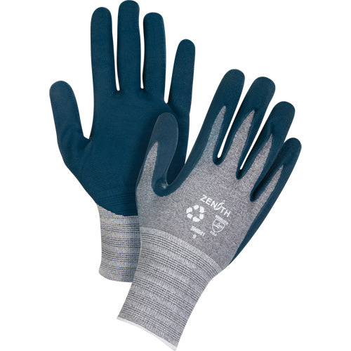 Gants écologiques enduits et légers en mousse de nitrile, calibre 15, enveloppe polyester/rPET
