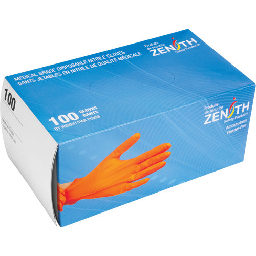 Heavyweight Touchscreen Exam Gloves, 8-mil Nitrile, Powder-Free, Orange