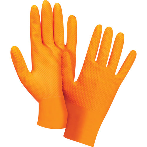 Heavyweight Touchscreen Exam Gloves, 8-mil Nitrile, Powder-Free, Orange