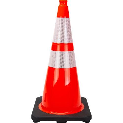 Premium Traffic Cone, 28", Orange, 4" & 6" Reflective Stripe(s) - SHL474