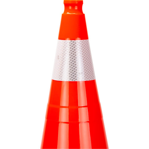 Cône de signalisation de première qualité, 28", Orange, Bande(s) réfléchissante(s) 4" - SHL476