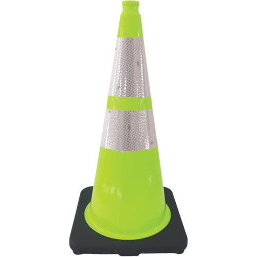 Cône de signalisation de première qualité, 28", Vert lime, Bande(s) réfléchissante(s) 4" & 6" - SHL478