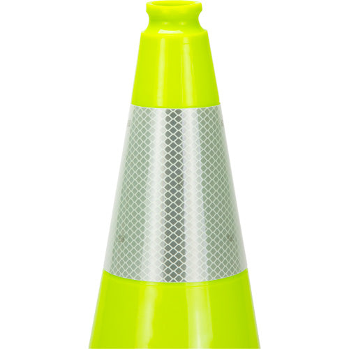 Premium Traffic Cone, 18", Lime Green, 6" Reflective Stripe(s) - SHL479