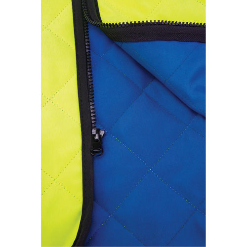 Veste refroidissante à évaporation haute visibilité jaune lime pour protection et confort optimal