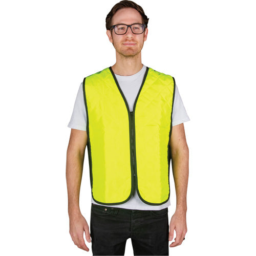 Veste refroidissante à évaporation haute visibilité jaune lime pour protection et confort optimal