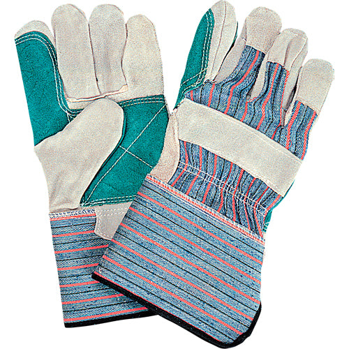 Gants d'ajusteur de qualité standard à paume double, Grand, Paume en Cuir de vache refendu, Doublure en Coton - SM579