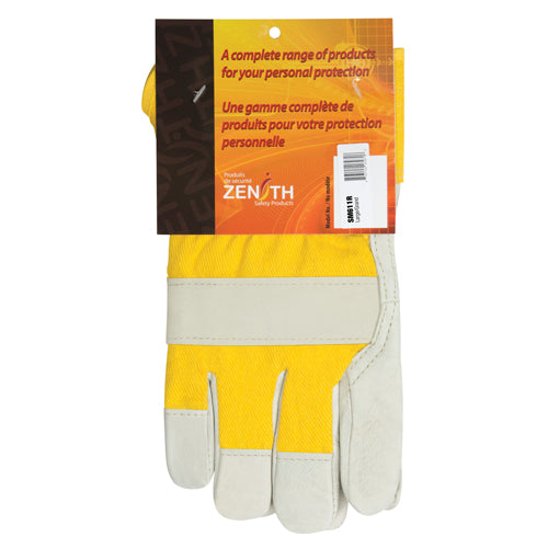 Abrasion Resistant Winter Lined Fitter's Glove, Large, Grain Cowhide Palm, Foam Fleece Lining - SM611R