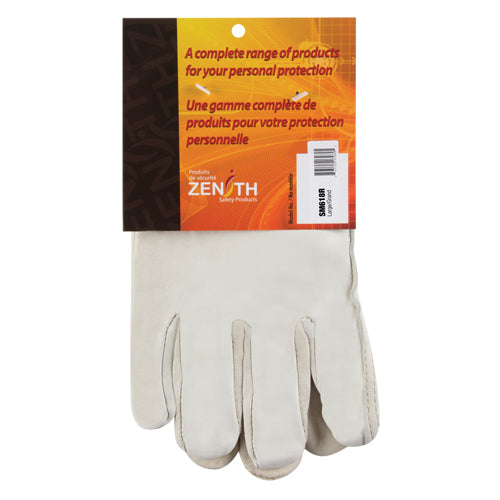 Winter lined driver's gloves with cowhide palm and fleece