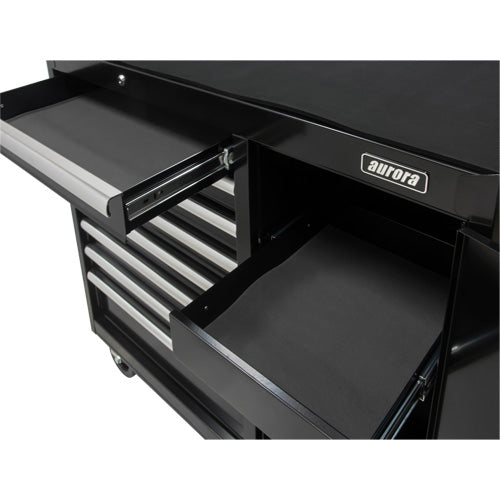 Chariot à outils industriel, 8 tiroirs, 44-3/10" la x 21-1/10" p x 36-7/10" h, Noir - TER218