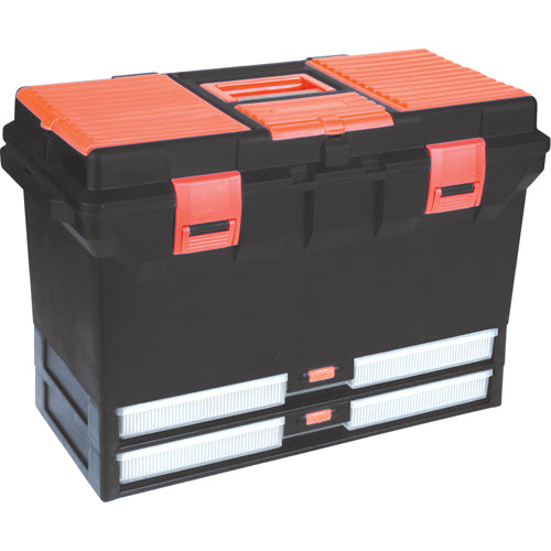 Plastic Tool Boxes, 22" W x 11" D x 14-1/2" H, Black - TLV086