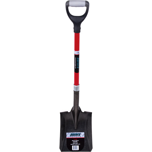 Heavy-Duty Square Shovel, Fiberglass, Carbon Steel Blade, D-Grip Handle, 29-1/2" Length - TLZ468