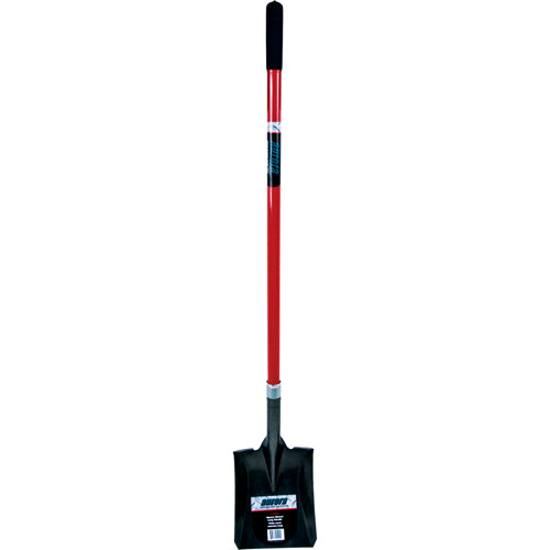 Heavy-Duty Square Shovel, Fiberglass, Carbon Steel Blade, Straight Handle, 47-1/2" Length - TLZ469
