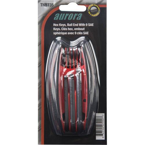 Jeu de clés hexagonales à bout sphériques repliables, 9 mcx, Impérial - TNB735