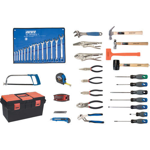 Jeu d'outils de luxe avec coffret en plastique, 56 Morceaux - TYP012