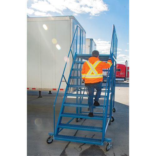 Échelle à neige, Acier, 10 Marches, 99" ha, 85-1/2" p, 48" Marche, Strié - VD708