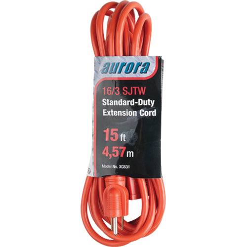 Extension cord, Indoor/Outdoor, SJTW, AWG 16/3, 13 A, 15' - XC631