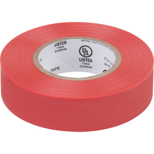 Electrical Tape, 19 mm (3/4") x 18 m (60'), Red, 7 mils - XH383