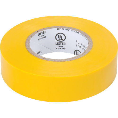 Electrical Tape, 19 mm (3/4") x 18 m (60'), Yellow, 7 mils - XH387