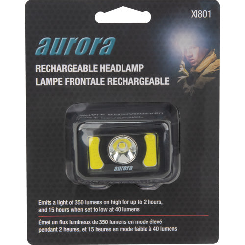 Lampe frontale, DEL, 350 lumens, 2 hres de fonctionnement, piles Rechargeable - XI801