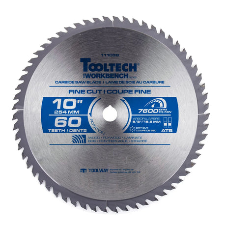 Tooltech Workbench 10 in. 60-tooth carbide circular saw blade, fine cut