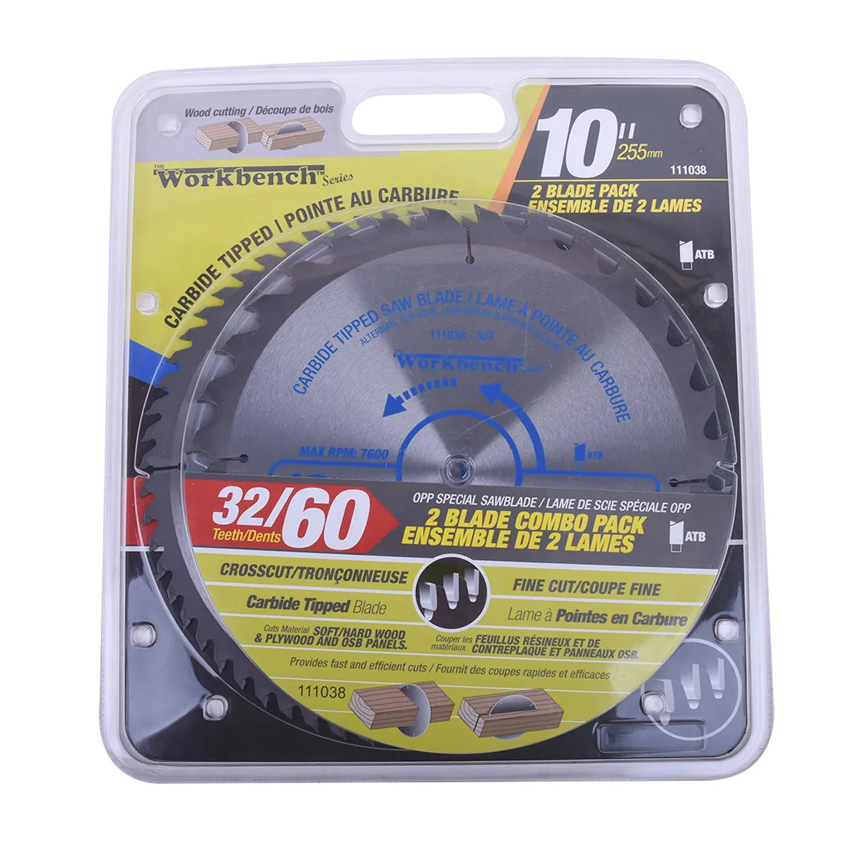 XPRS - Ensemble de 2 lames de scie 10" 32 dents et 60 dents