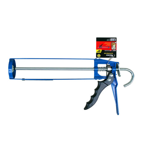 Voltech blue skeleton caulking gun, 9 in, with automatic flow stop