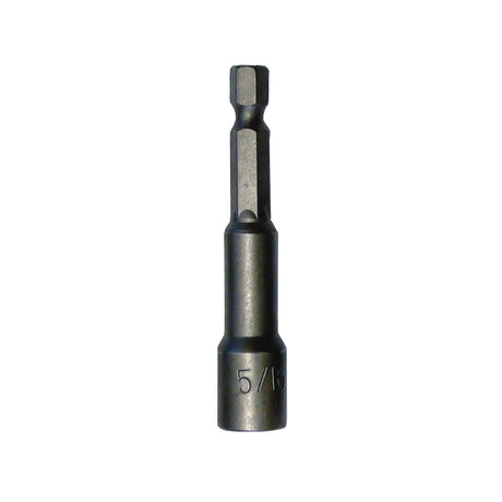Embout magnétique hexagonal noir avec bague rouge, conçu pour le vissage de boulons ou vis à tête hexagonale à l’aide d’une perceuse ou visseuse électrique.
