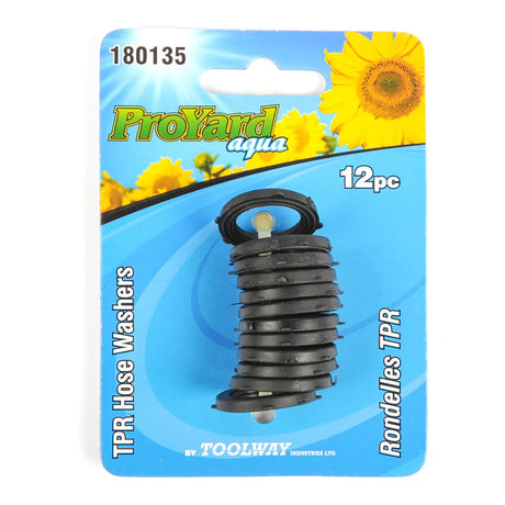 Emballage de 12 rondelles TPR noires ProYard aqua pour boyau d'arrosage
