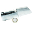 Folded zippered plastic door protector with a roll of tape