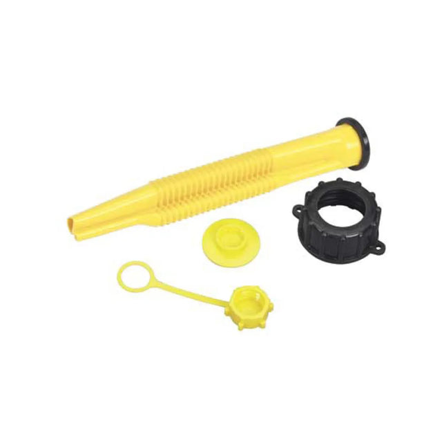 Yellow jerry can replacement parts: pour spout, stopper, cap and collar nut