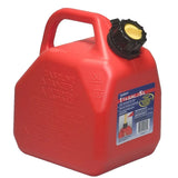 Bidon à essence rouge Scepter de 5 L avec bouchon à vis noir et jaune