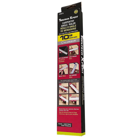 Tooltech Xpert 10 in. aluminum carpentry angle ruler in its box