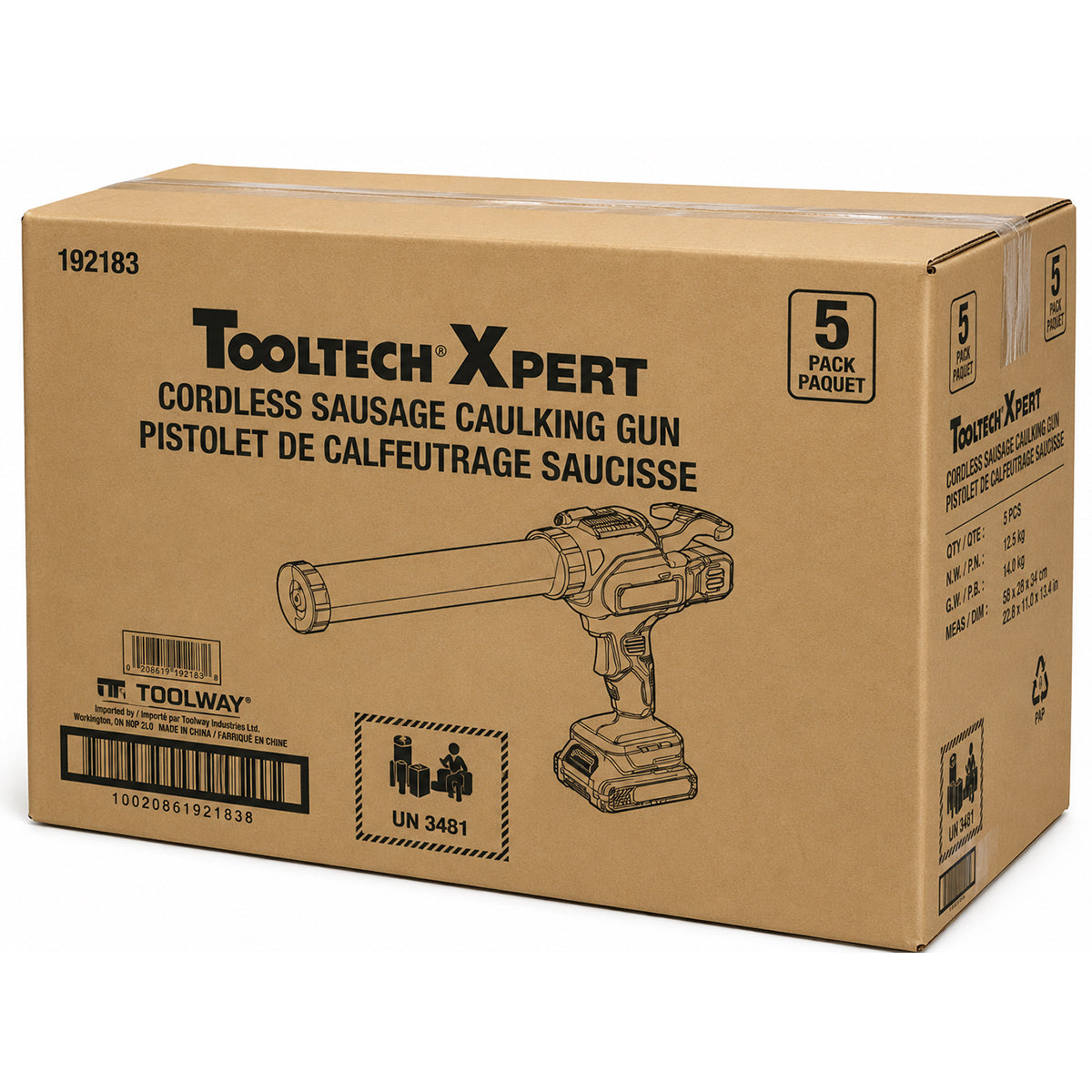 XPRS - Pistolet à calfeutrer sans fil 18 V avec canon en aluminium de 600 ml