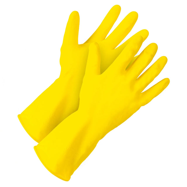 Paire de gants de ménage en latex jaune