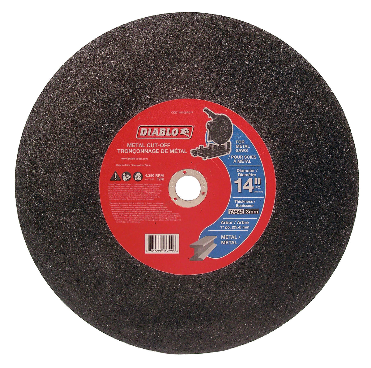 XPRS - Lame de scie à onglet Diablo CDD140109A01F 14" x 7/64" x 1"