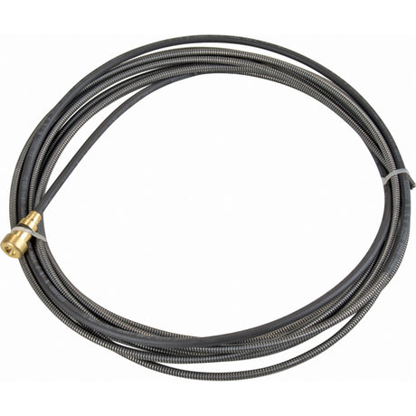 Câble noir long pour soudage MIG avec embout en laiton doré fixé.
