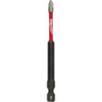 Milwaukee Shockwave PH1 impact driver bit with long red and black shank