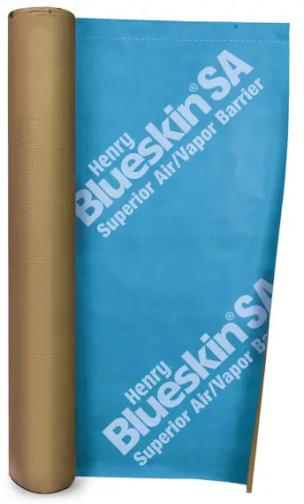 Rouleau de membrane pare-air et pare-vapeur autocollante Henry Blueskin SA, bleue
