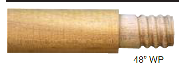 XPRS - Manche de 48” fileté, bois franc vernis. diam. 15/16”