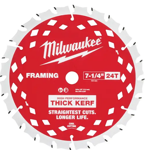 XPRS - Lame de scie circulaire à charpente 7-1/4", 24 dents, Pour Bois