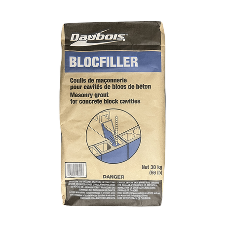 Sac de coulis de maçonnerie Daubois Blocfiller pour cavités de blocs de béton, 30 kg