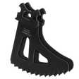 Black Arbortech carbide-tooth wood carving blade with curved profile, for angle grinder