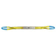 Yellow Ben-Mor polyester web sling with blue reinforced eye loops