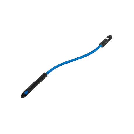 Sangle élastique bleue avec crochet et embout noir pour bâche