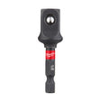 Adaptateur de douille Milwaukee Shockwave, tige hexagonale vers carré 1/2 po