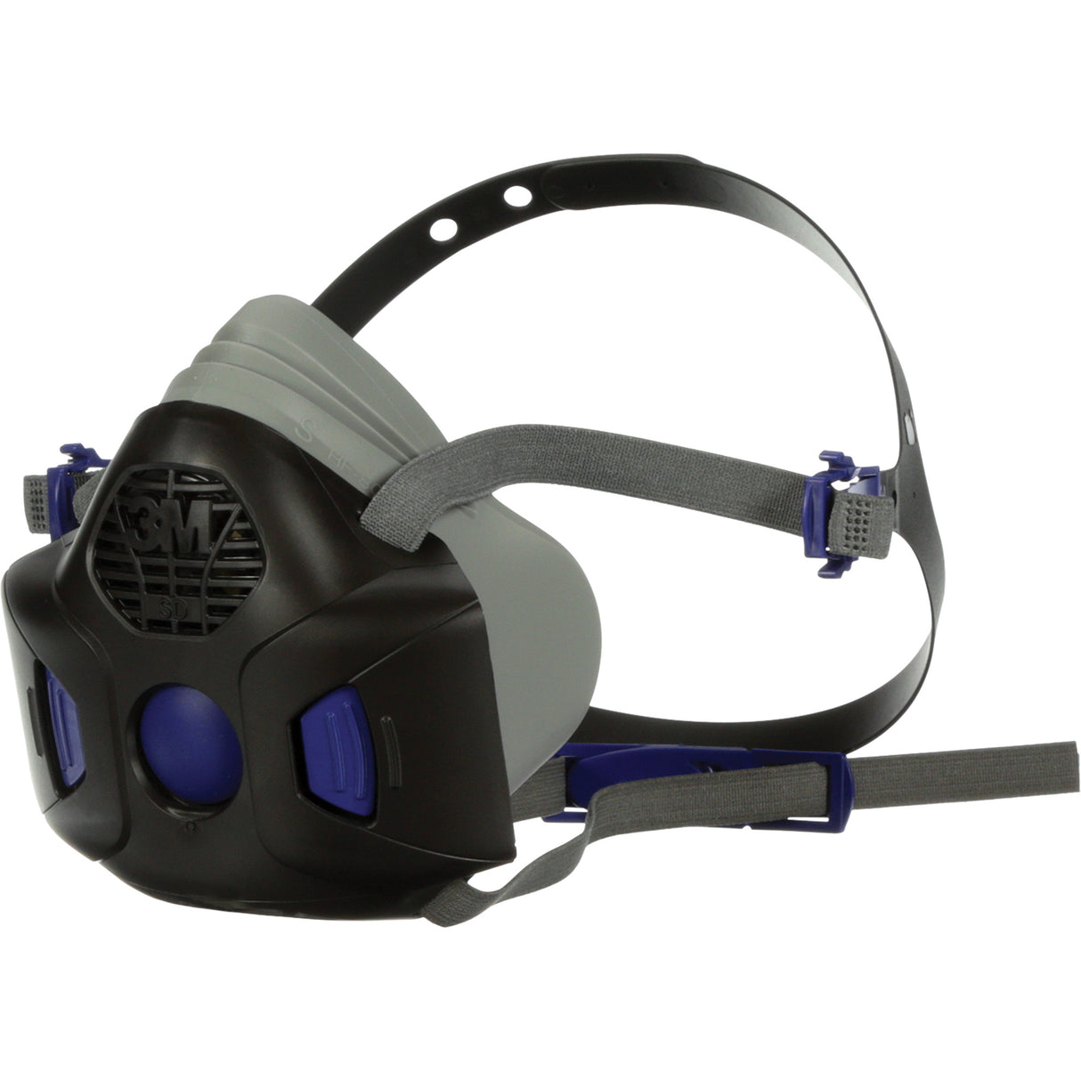 Demi masque 3M avec membrane phonique, système Secure ClickMC et filtration avancée pour confort et protection optimale.