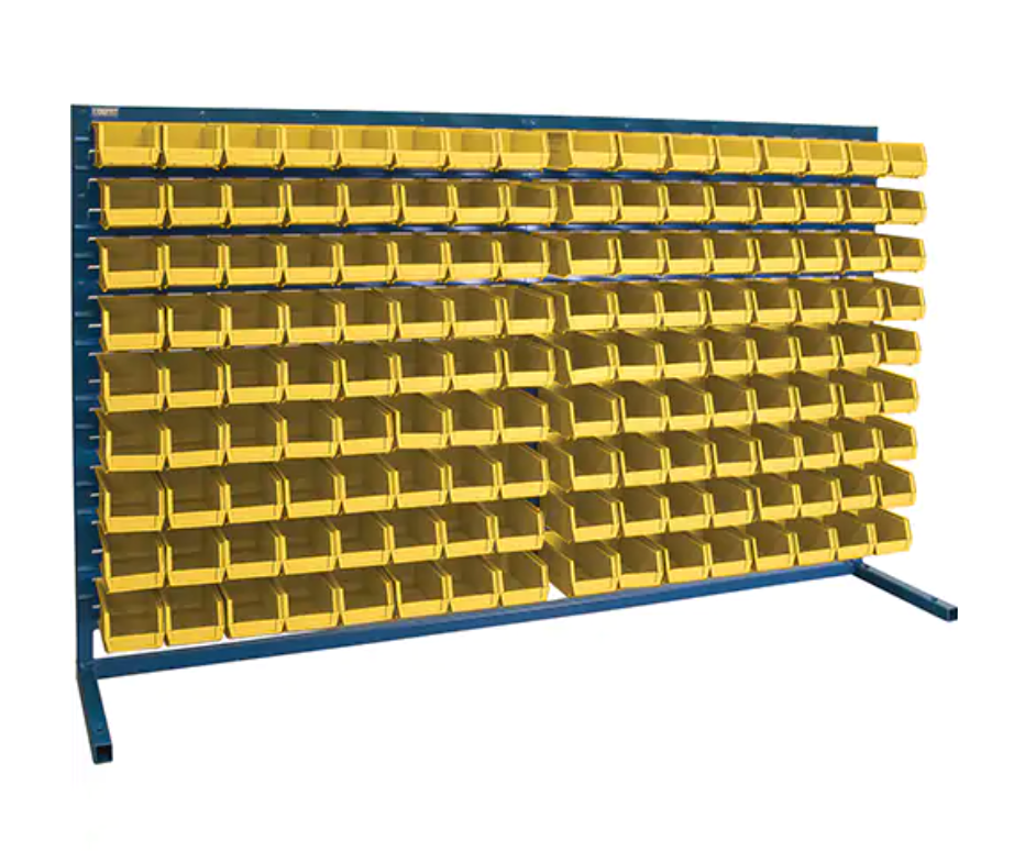 Louvered Shelving with Bins, 144 Bins, 72" W x 15" D x 40" H 
