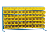 Louvered Shelving with Bins, 72 Bins, 72" W x 15" D x 40" H 