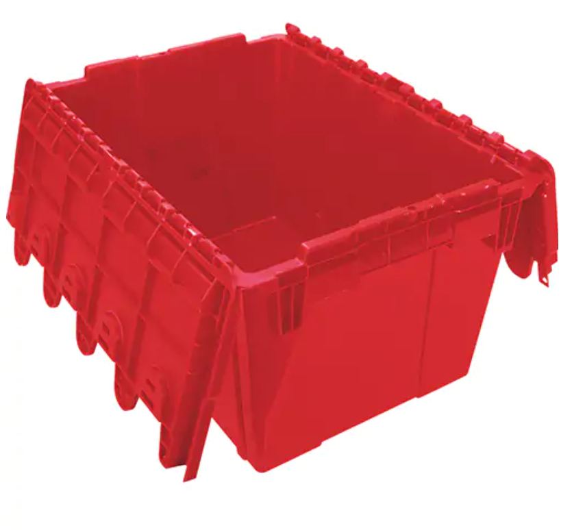 Contenant de distribution en plastique avec dessus basculant, 21,65" x 15,5" x 12,5"