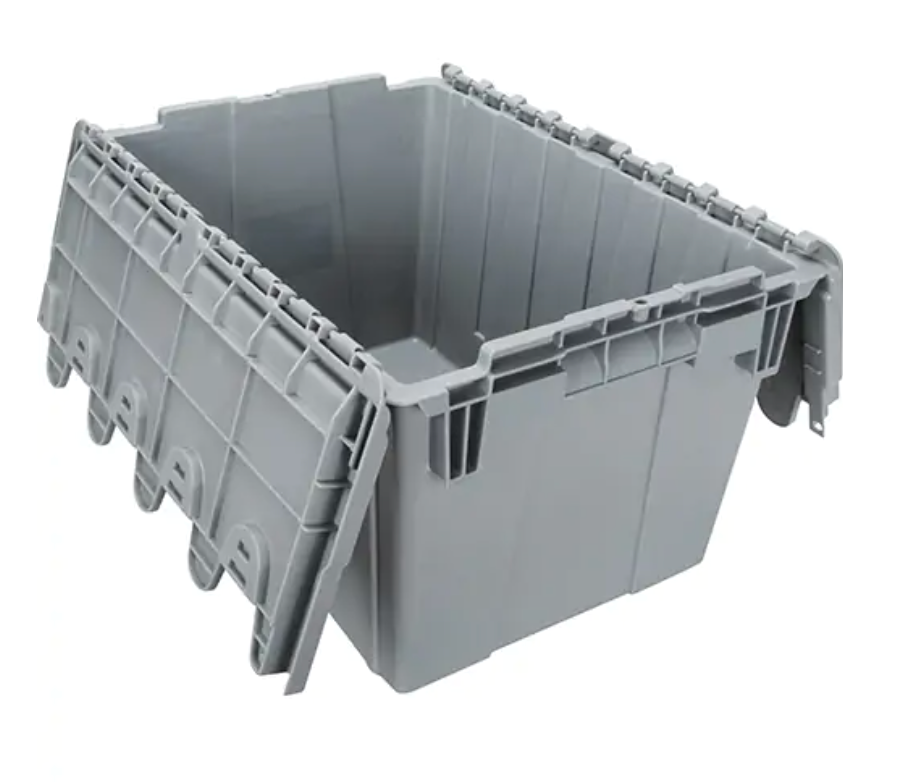 Contenant de distribution en plastique avec dessus basculant, 21,65" x 15,5" x 12,5"